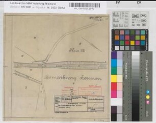 Feldwegübergang km 5,993 der Bundesbahnstrecke Iserlohn-Schwerte (Ruhr): Lageplan, M. 1:1.000 Stnr.: 87, Iwü, Bunr.: 2, Blnr.: 1