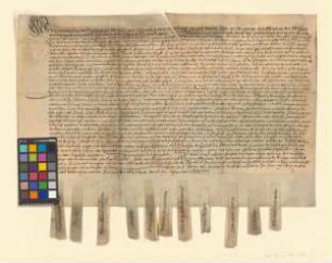 Obligation über 3000 Gulden, die Bertram v. Pfuel den Städten Brandenburg (Alt- und Neustadt), Stendal, Berlin, Cölln, Frankfurt (Oder), Salzwedel (Alt- und Neustadt), Perleberg, Prenzlau, Neuruppin leiht.