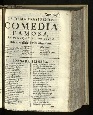 La Dama Presidente : Comedia Famosa