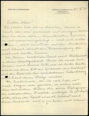 G. Rodenwaldt an G. Karo