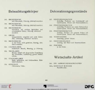 Dekorationsgegenstände (Nr. 257-262)