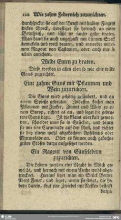 Wie zahm Federvieh zuzurichten