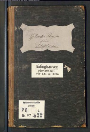 Zivilstandsregister der Dissidenten des Kreisgerichts Lüdinghausen für den Ort Olfen (G 1872-1874) (Gemeinde: Olfen, Kreis Lüdinghausen)