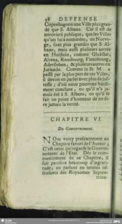 Chapitre VI. Du Gouvernement