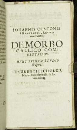 De Morbo Gallico Commentarius