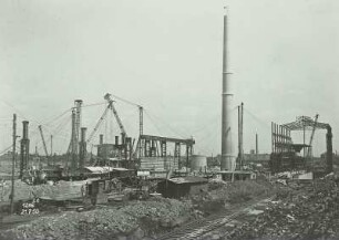 Riesa, Stahlwerk II im Bau, 1950