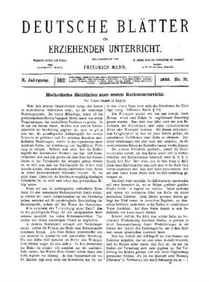 Methodische Richtlinien zum ersten Rechenunterricht