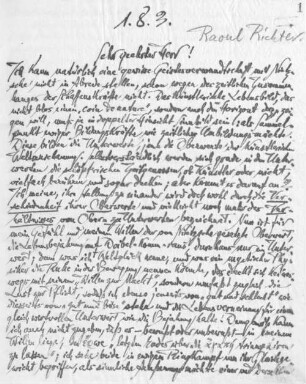 Brief an Raoul Richter