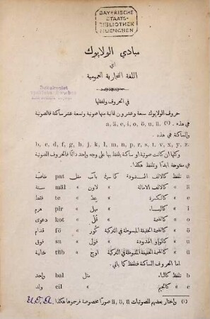 mabâdî al-volapük aj al-lujat at-taǧârîjat al-'umûmîja
