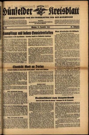 Ausgabe vom Montag, den 28. Dezember 1942.