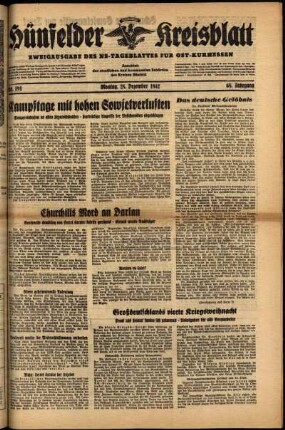 Ausgabe vom Montag, den 28. Dezember 1942.