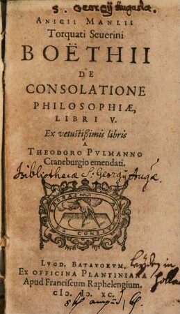 De consolatione Philosophiae Libri quinque