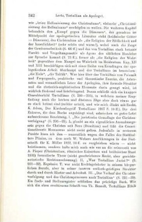 341-344 [Rezension] Lortz, Joseph Adam, Tertullian als Apologet