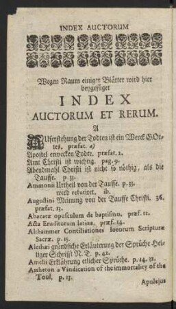 Index Auctorum Et Rerum