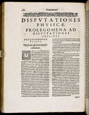 Prolegomena Ad Disputationes Physicas