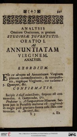 Analysis Omnium Orationum, in gratiam studiosae Juventutis.