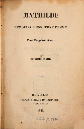 Mathilde : mémoires d'une jeune femme, 2