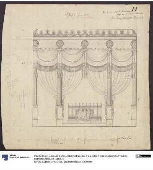 Berlin, Wilhelmstraße 65. Palais des Prinzen August von Preußen. Bettstelle