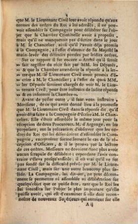 Troisième Lettre, qui contient la récit des Actes de réclamation faits par Messieurs du Châtelet contre l'établissement de la Chambre Royale, pendant le mois de Décembre 1753
