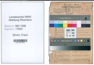 Entnazifizierung Franz Simon , geb. 06.10.1896 (Lehrer)