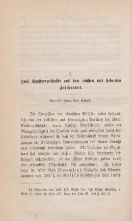 278-287 Zwei Papstverzeichnisse aus dem sechsten und siebenten Jahrhundert