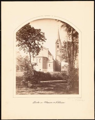Neubau der evangelischen Kirche, Altwasser: Ansicht von Osten