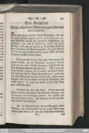 Einige allgemeine Betrachtungen über das Vorhergehende.