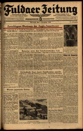 Ausgabe vom Mittwoch, den 01. November 1944.