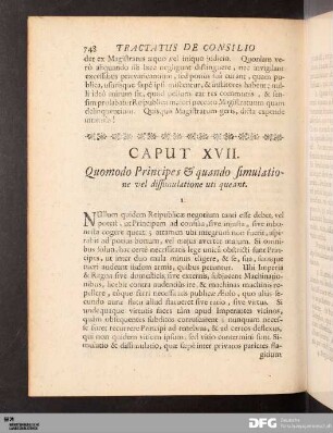 Caput XVII. Quomodo Principes & quando simulatione vel dissimulatione uti queant.