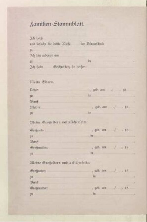 Familien-Stammblatt