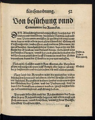 Von besuchung unnd Communion der Krancken.