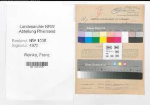 Entnazifizierung Franz Reinke , geb. 14.03.1898 (Buchhalter)