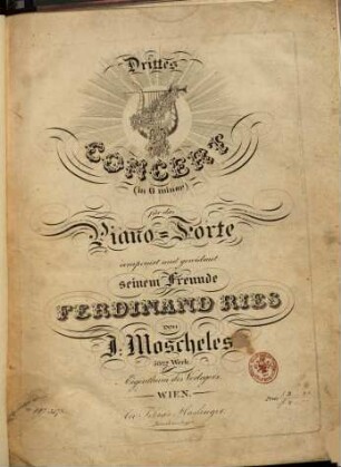 Drittes Concert : (in g minor) für d. Pianoforte ; op. 58