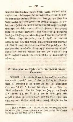 Die Franzosen am Rhein und in den Cantonirungs-Quartieren.