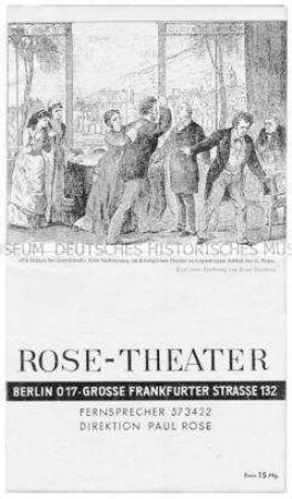 Programm des Rose-Theater zu dem Stück"Die Stützen der Gesellschaft"