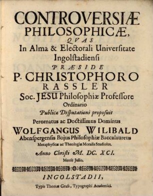 Controversiæ Philosophicæ