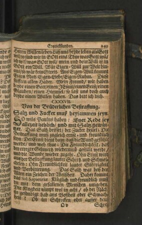 CXXXVII. Von der Brüderlichen Bestraffung. Salz und Zucker muß beysammen seyn.