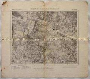 Topographische Karte von Südniedersachsen zwischen Osterode, Duderstadt, Göttingen und Northeim