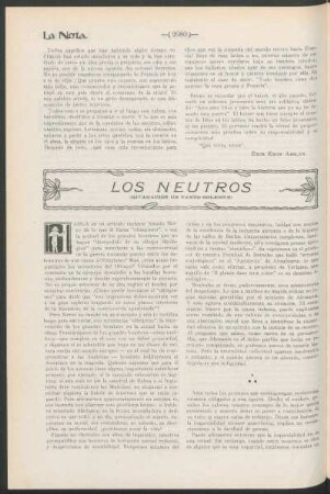 Los neutros : (Divagación un tanto solemne)