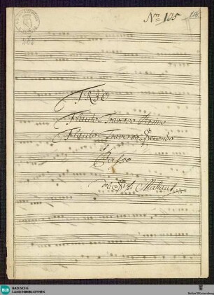 Sonatas - Mus. Hs. 265 : fl (2), bc; D; WenG 45 GraunWV C:XV:81 GroT 3862-D