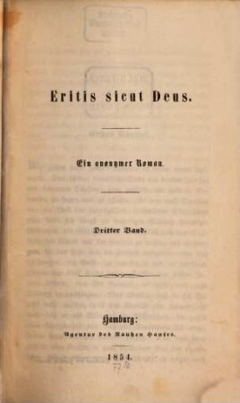 Eritis sicut Deus : ein anonymer Roman, 3