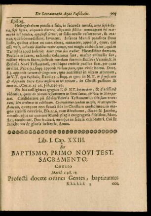 Cap. XXIII. De Baptismo, Primo Novi Test. Sacramento.