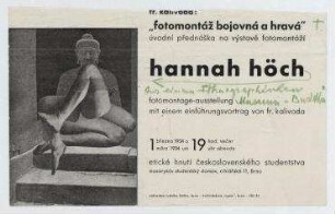 Fotomontage-Ausstellung. Brno. Mit Abbildung von Hannah Höch: Aus einem ethnographischen Museum: Buddha