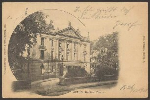 Ansichtskarte "Berliner Theater", Schrägansicht