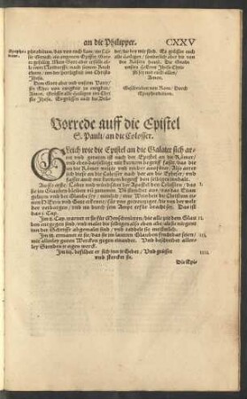 Vorrede auff die Epistel S. Pauli/ an die Colosser.