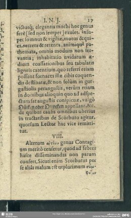 VIII. Alterum ... genus Contaginum ...