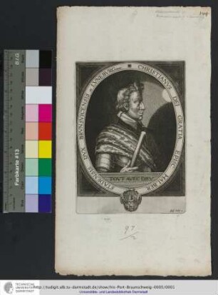 Christianvs. Dei Gratia. Episc. Halberstadensis. Dvx Brvnsvicensis et Lvnebvrgensis. / Godf. Muller ex
