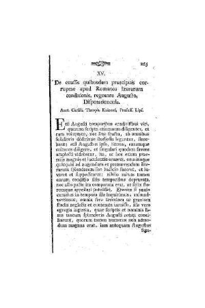 De caussis quibisdam praecipuis coruptae apus Romanos leterarum conditionis, regnate Augusto, Disputatiuncula