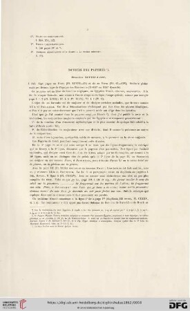 Notices de papyrus (Planches XCVIII - CLXXXIV)