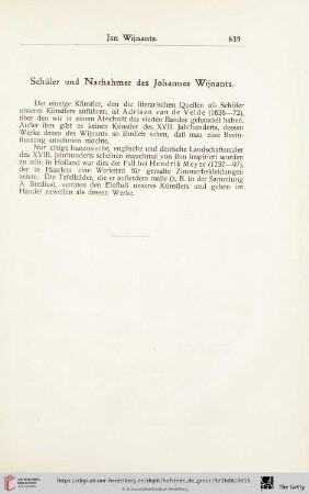 Schüler und Nachahmer des Johannes Wijnants